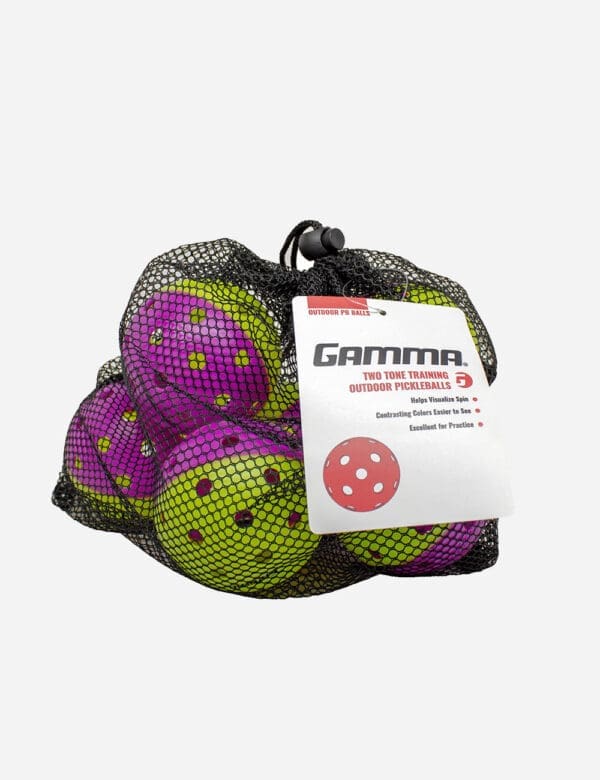 GAMMA Two-Tone Outdoor Training Pickleball Balls - Purple/Green